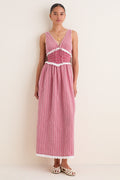 Red Gingham Karima Maxi Dress