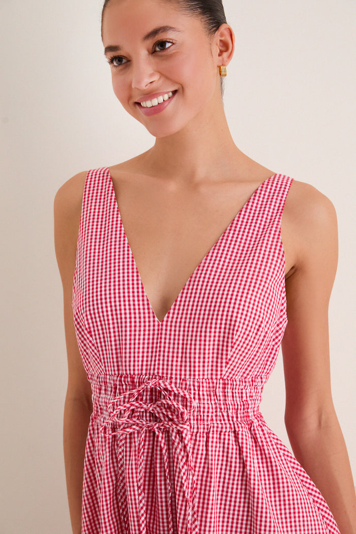 Red Gingham Tessa Mini Dress