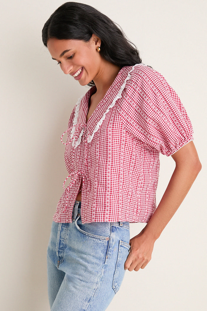 Red Gingham Toto Blouse