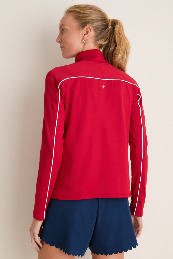 Red Jersey Carver Quarter Zip Tee