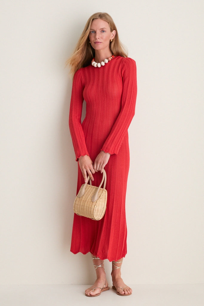 Red Knit Solange Dress