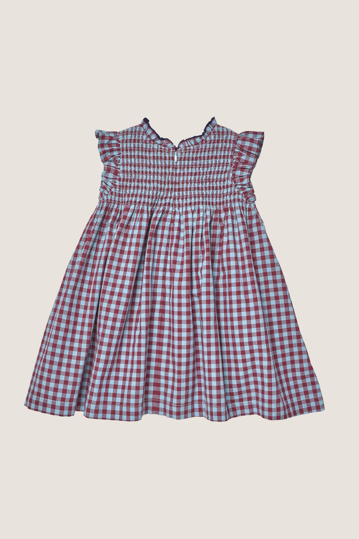 Red Light Blue Check Stevie Dress