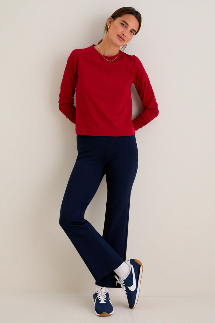 Red Long Sleeve Performance Cotton Sasha Tee