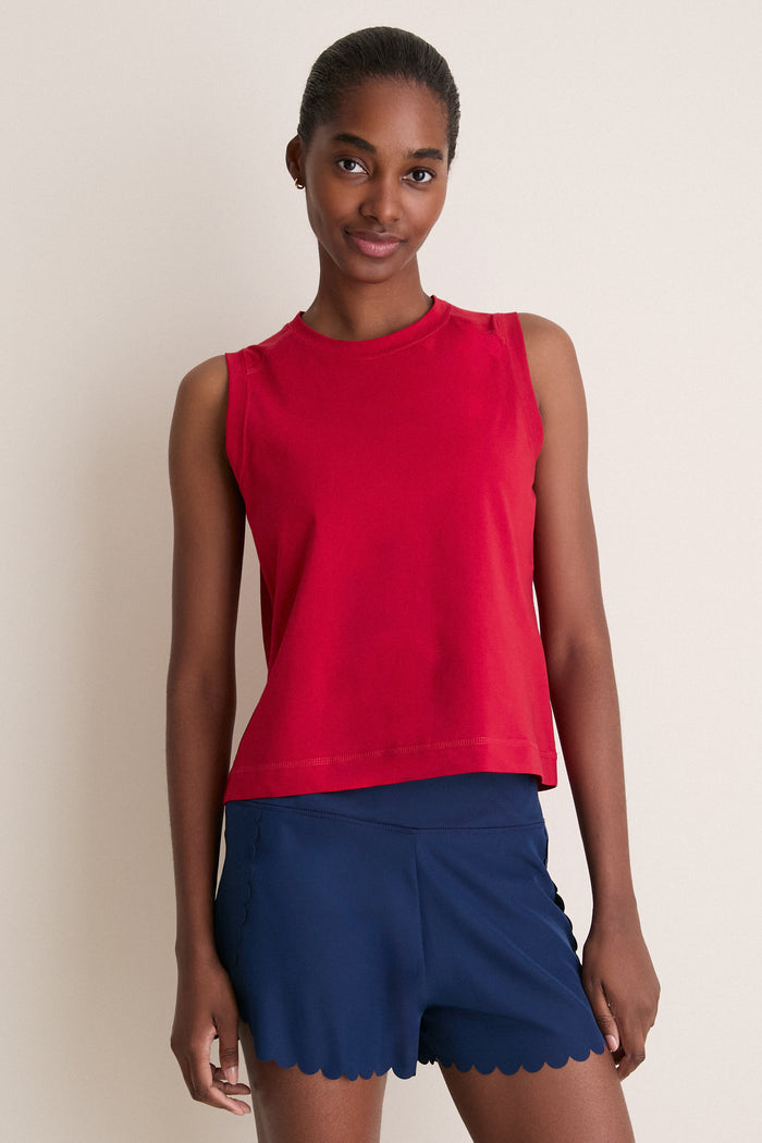 Red Performance Cotton Sasha Tank