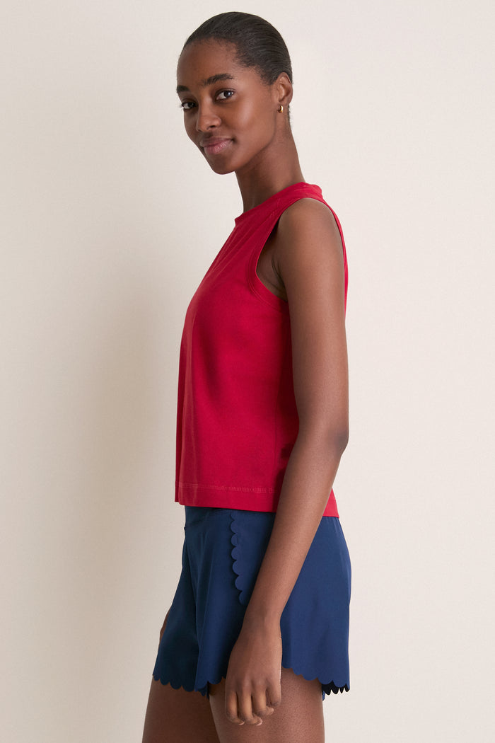Red Performance Cotton Sasha Tank