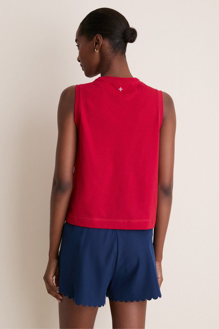 Red Performance Cotton Sasha Tank
