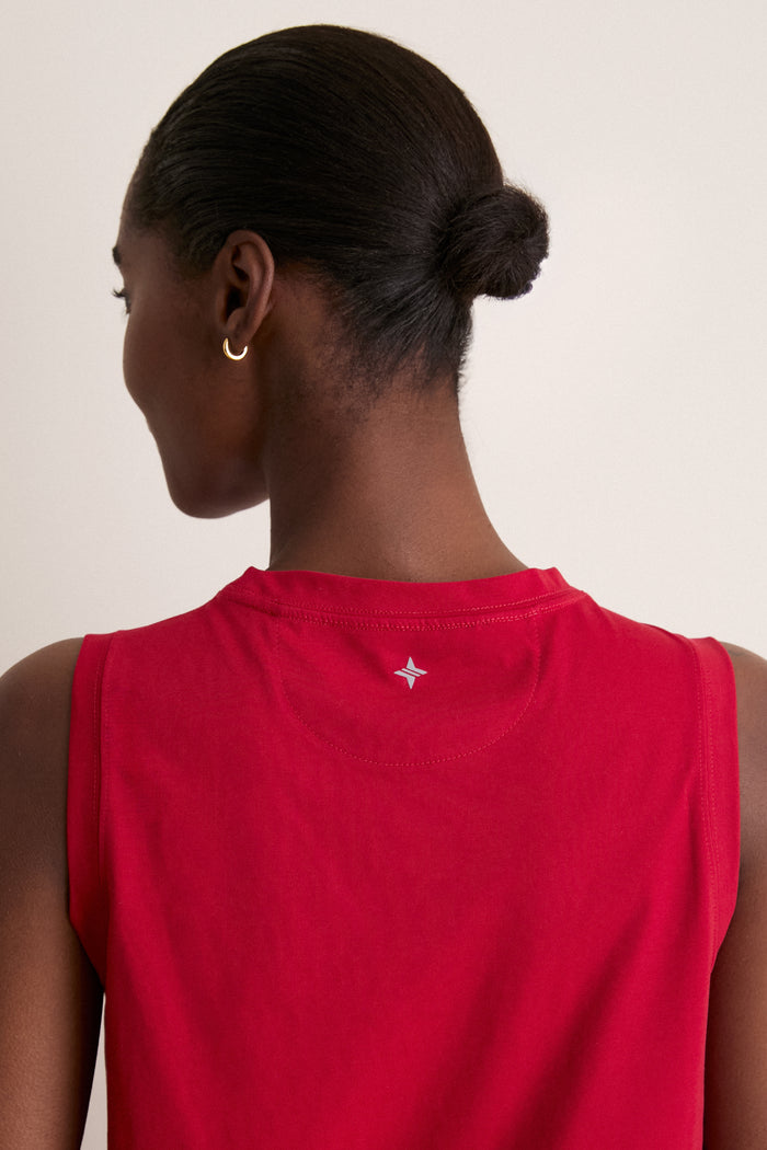 Red Performance Cotton Sasha Tank