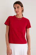 Red Short Sleeve Performance Cotton Sasha Tee