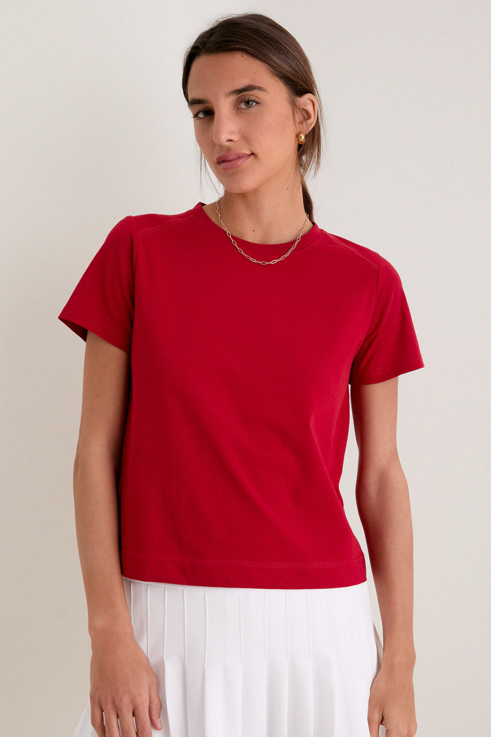 Red Short Sleeve Performance Cotton Sasha Tee