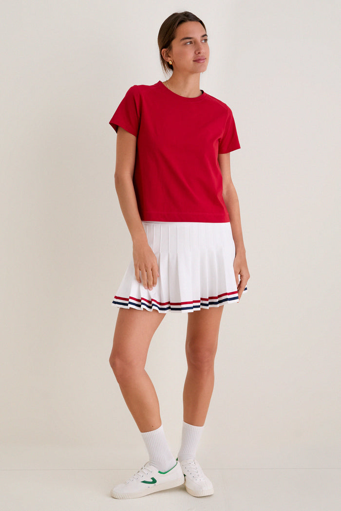 Red Short Sleeve Performance Cotton Sasha Tee