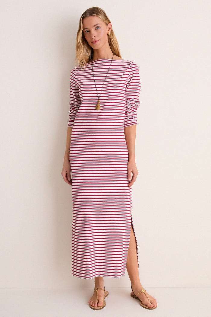 Red Stripe Boatneck Tuzzi Dress