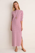 Red Stripe Boatneck Tuzzi Dress
