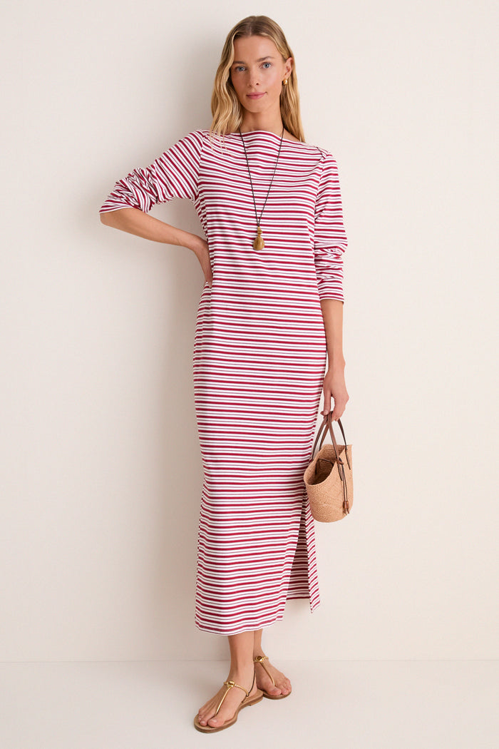 Red Stripe Boatneck Tuzzi Dress
