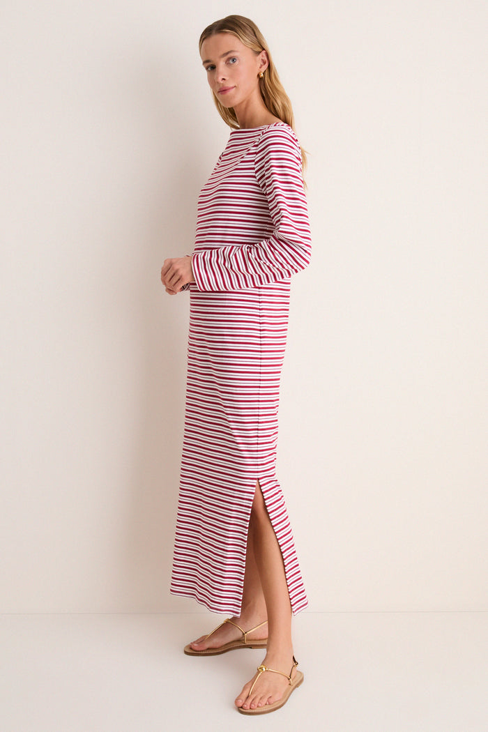 Red Stripe Boatneck Tuzzi Dress