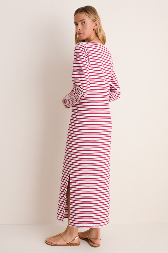 Red Stripe Boatneck Tuzzi Dress