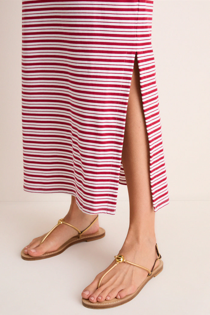 Red Stripe Boatneck Tuzzi Dress