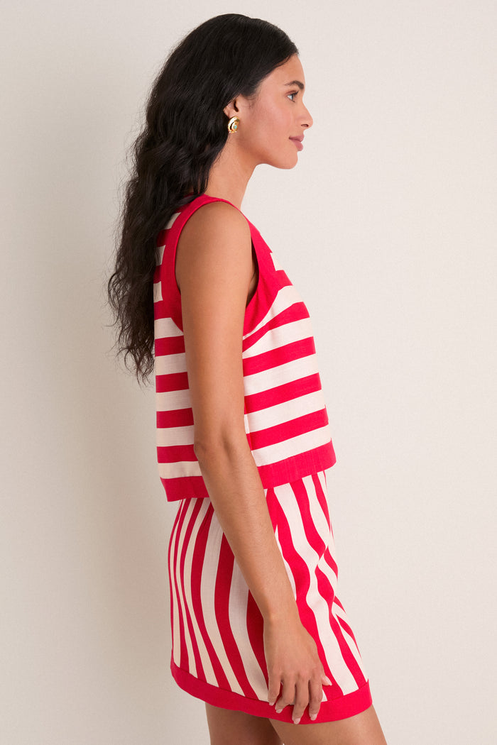 Red & Tan Cabana Stripe Rosemary Tank