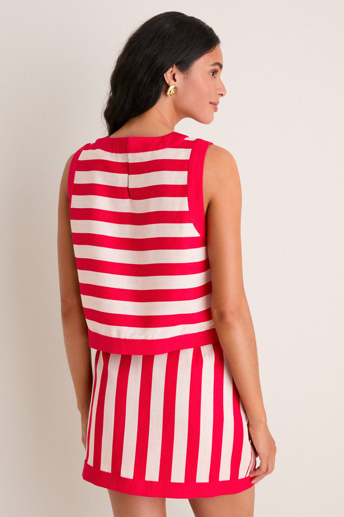 Red & Tan Cabana Stripe Rosemary Tank