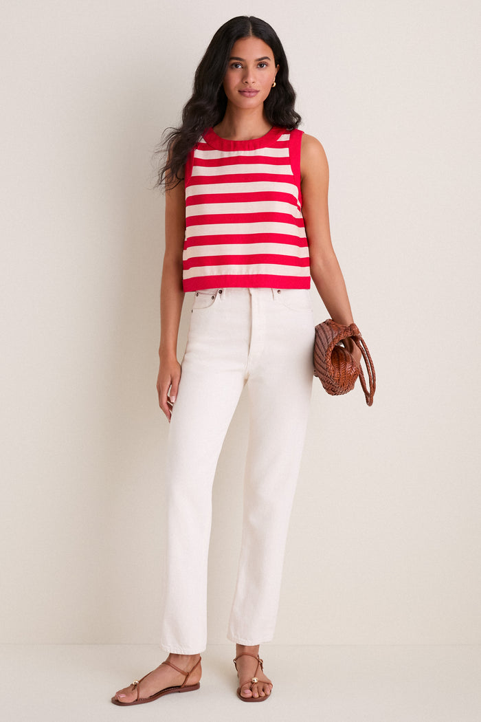 Red & Tan Cabana Stripe Rosemary Tank