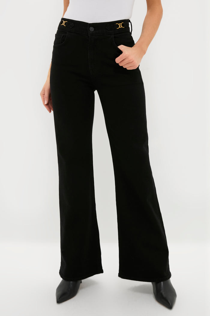 Rich Black Kimberly Flare with Horsebit