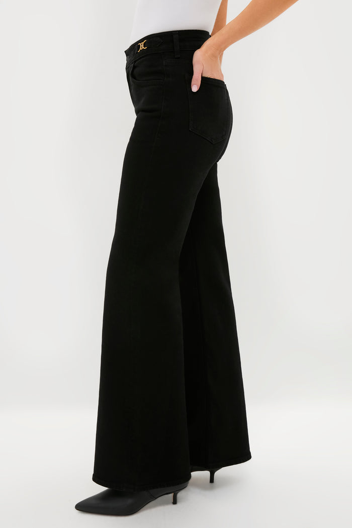 Rich Black Kimberly Flare with Horsebit