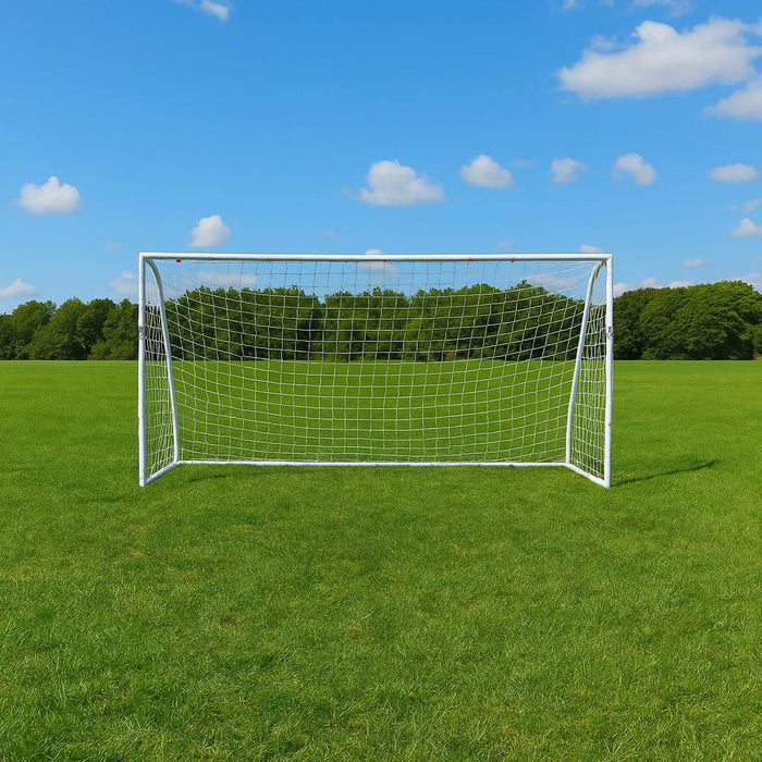 Rival 10ft x 6ft Outdoor PVC Football Goal Lifestyle Wide Shot View