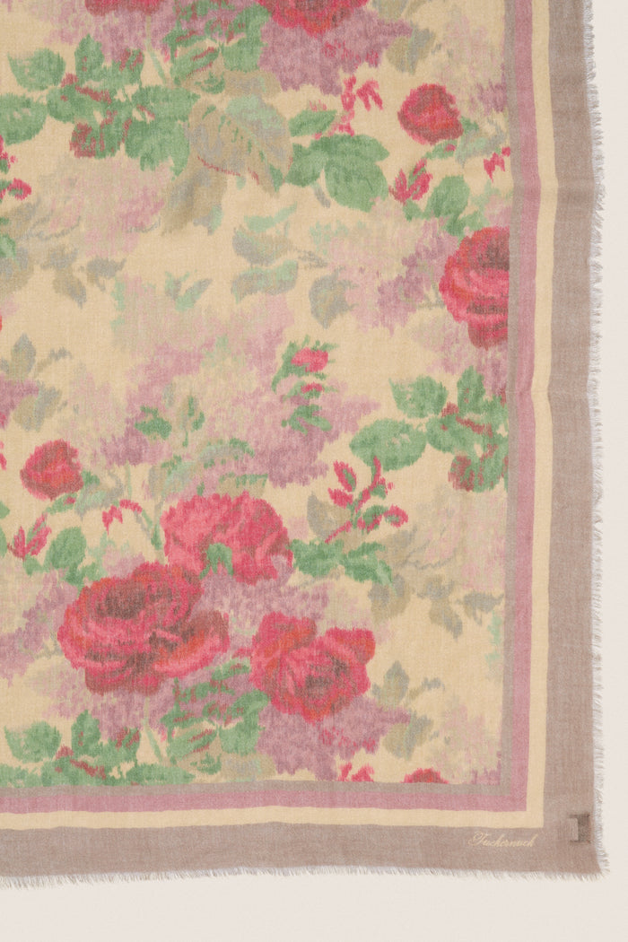 Rose Blur Silk Cashmere Blend Large Scarf