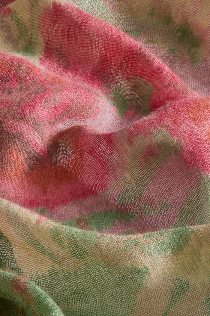Rose Blur Silk Cashmere Blend Large Scarf