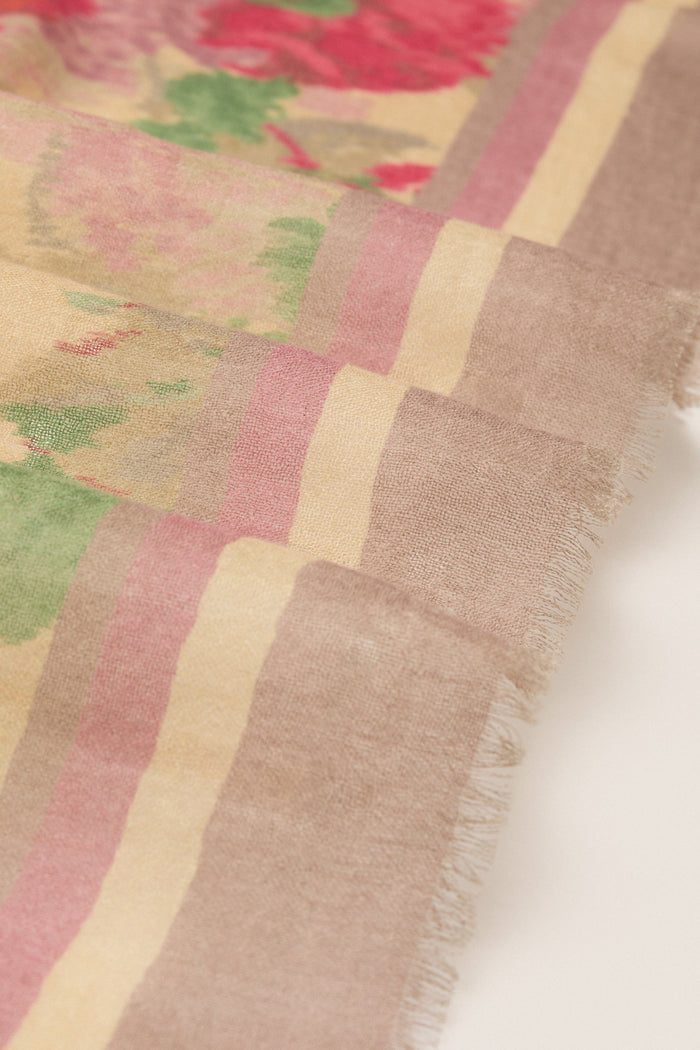Rose Blur Silk Cashmere Blend Large Scarf