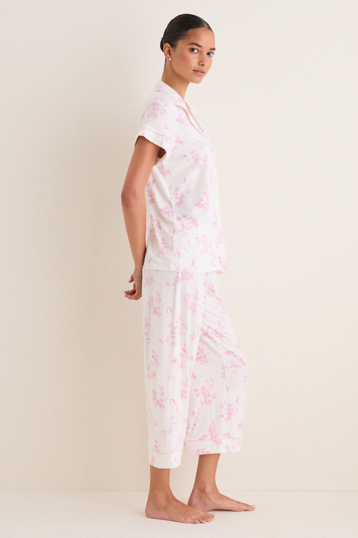 Rose Garden Pink Gisele Printed Cropped PJ Set