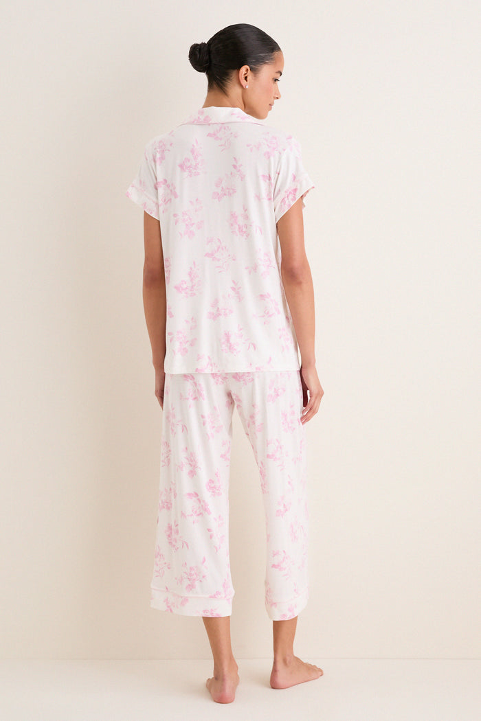Rose Garden Pink Gisele Printed Cropped PJ Set