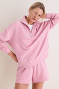 Rose Marl Hawley Half Zip Sweat