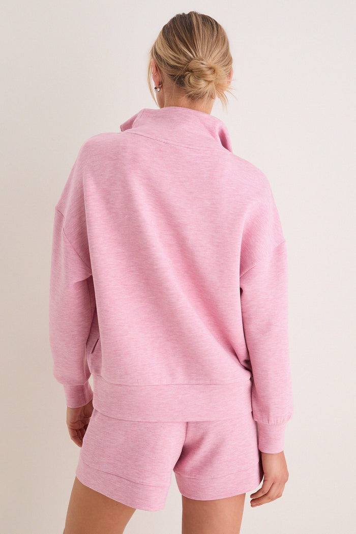 Rose Marl Hawley Half Zip Sweat