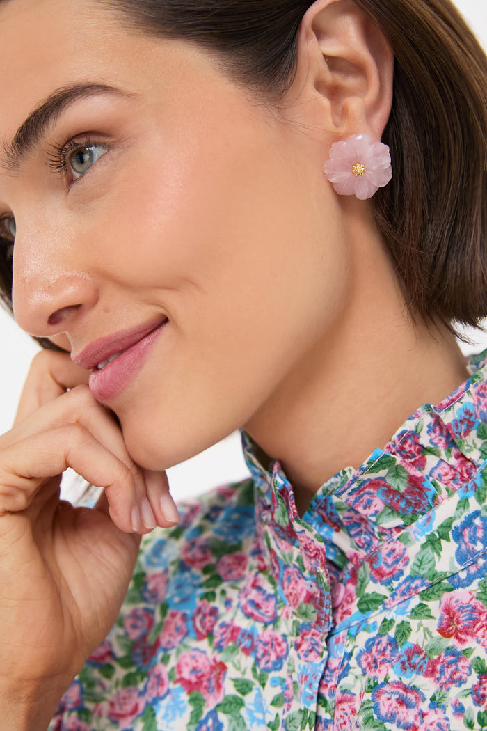 Rose Quartz Wynne Earrings