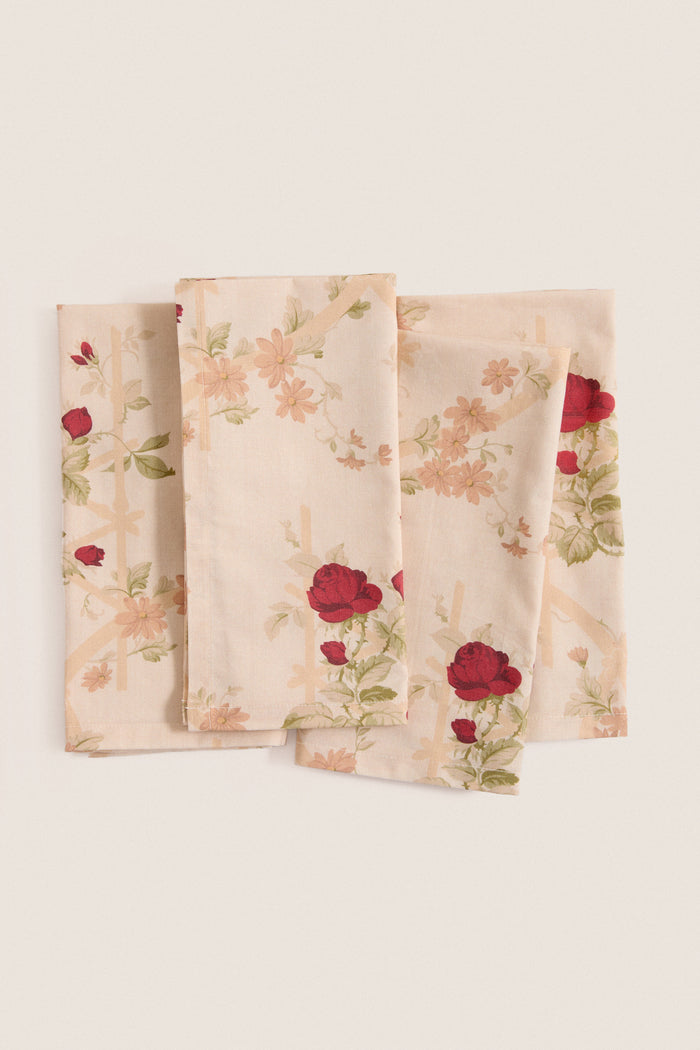 Rose Trellis Printed Napkins Set of 4