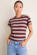 Rum Raisin Stripe Boxy Goodie Goodie Tee
