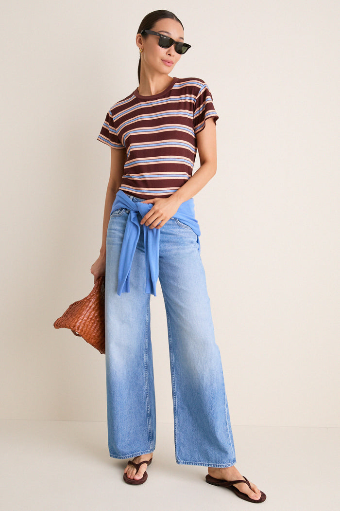 Rum Raisin Stripe Boxy Goodie Goodie Tee