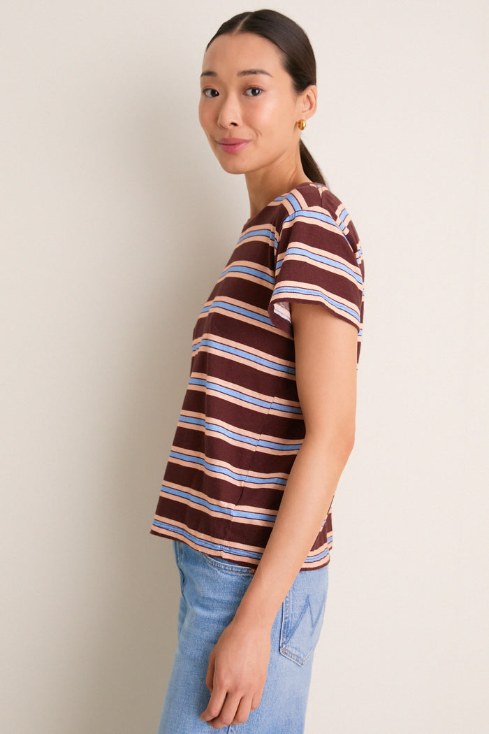 Rum Raisin Stripe Boxy Goodie Goodie Tee
