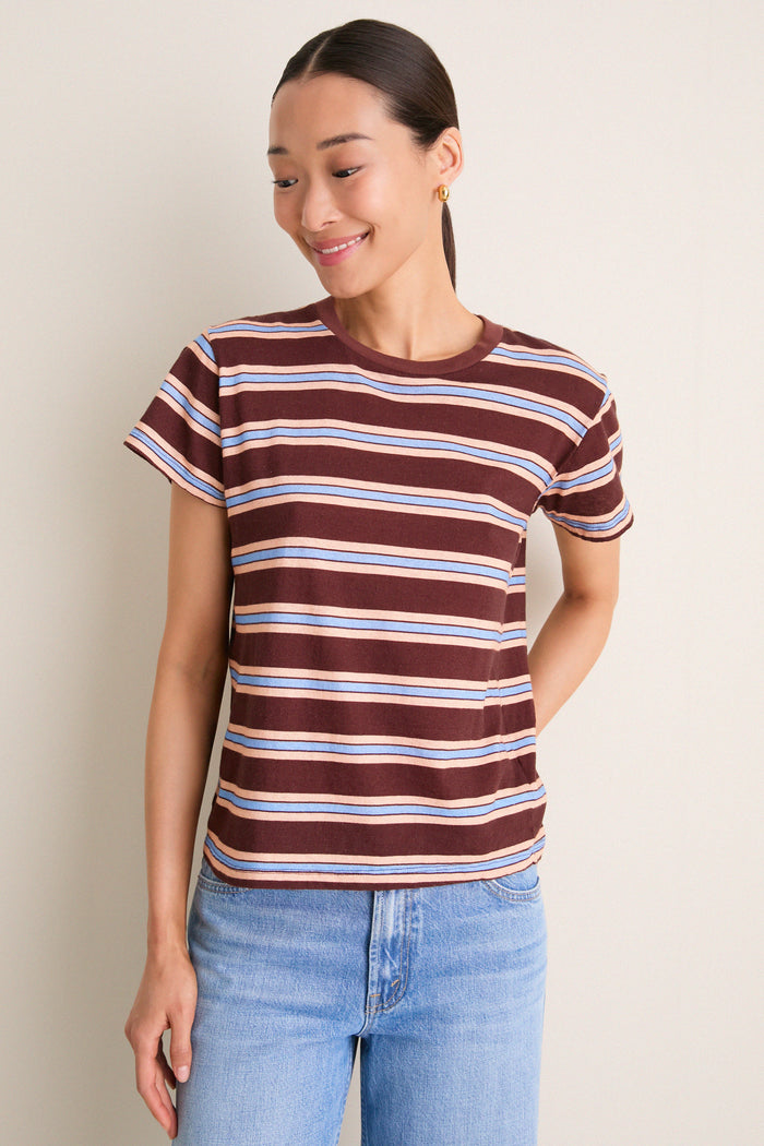 Rum Raisin Stripe Boxy Goodie Goodie Tee