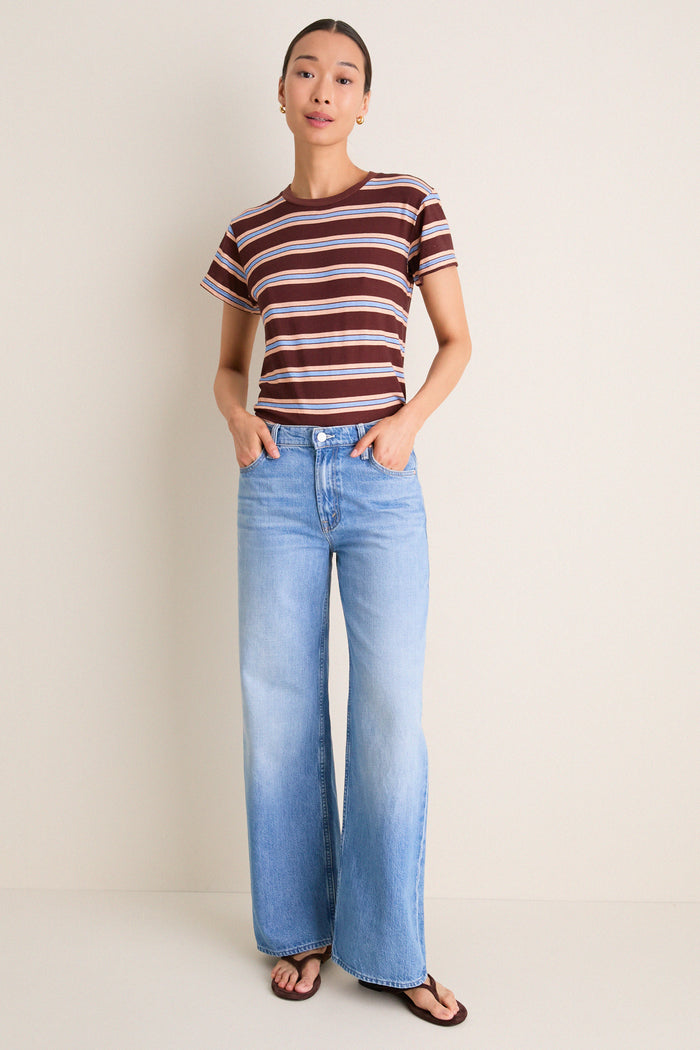 Rum Raisin Stripe Boxy Goodie Goodie Tee