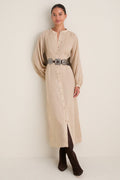 Sand Button Down Granier Dress