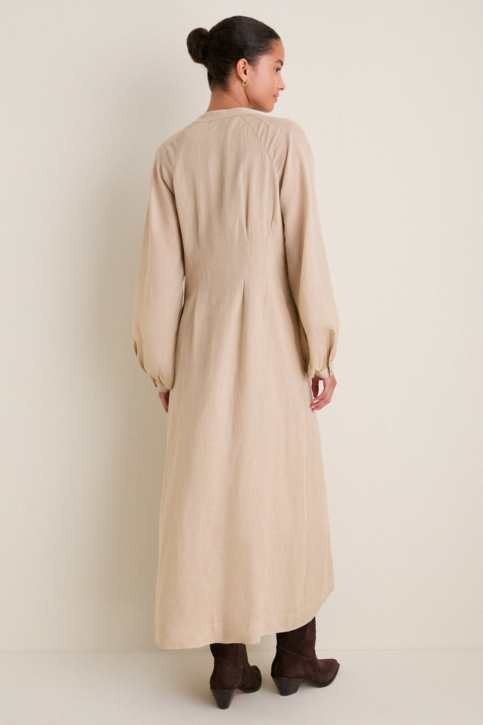 Sand Button Down Granier Dress
