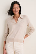 Sandstone Cashmere Silk Theo Polo