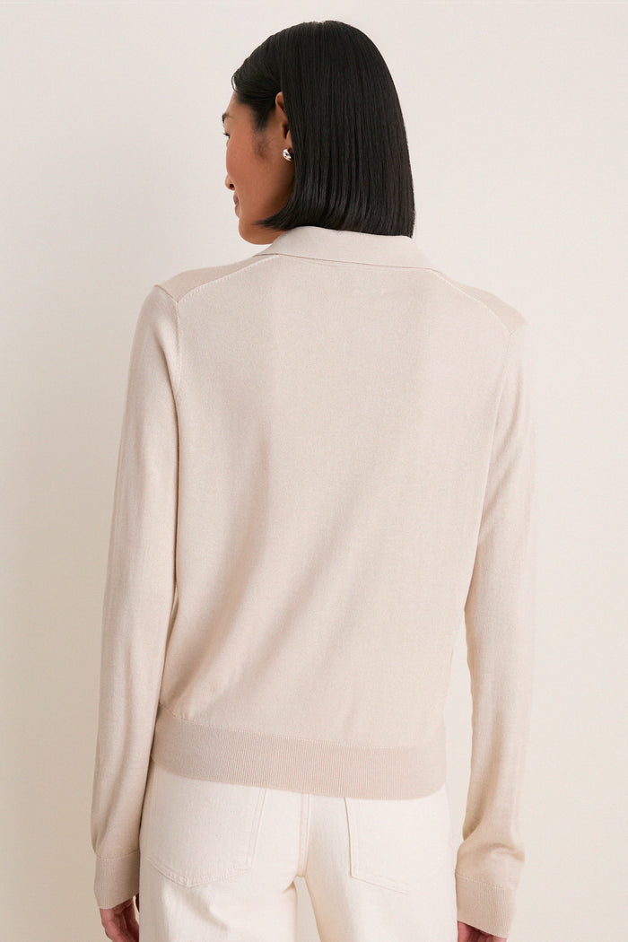 Sandstone Cashmere Silk Theo Polo