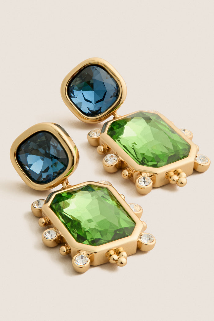 Sapphire and Emerald Fantasia Earrings