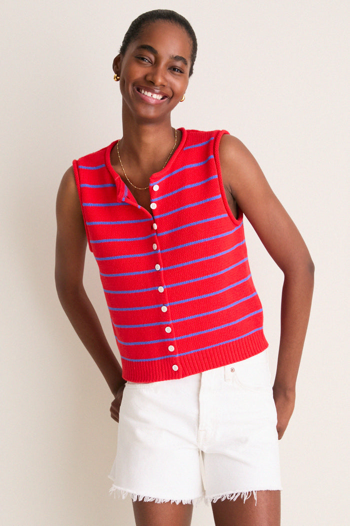Scarlett and Cobalt Taylor Striped Sweater Vest