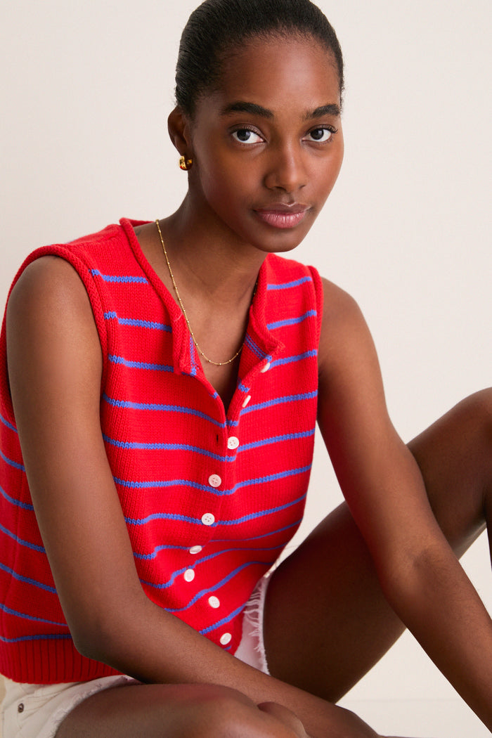 Scarlett and Cobalt Taylor Striped Sweater Vest