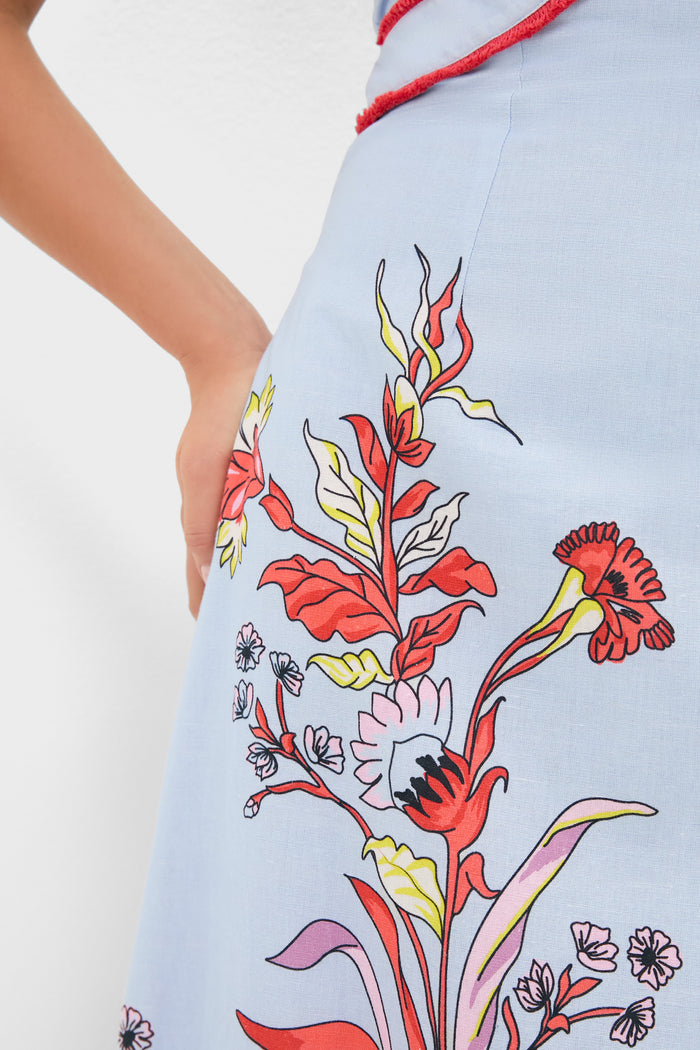 Seascape Hayden Midi Dress: A classic, strapless midi dress with a floral print, featuring a fitted waist, A-line skirt, and side pocket for effortless, high-end style.