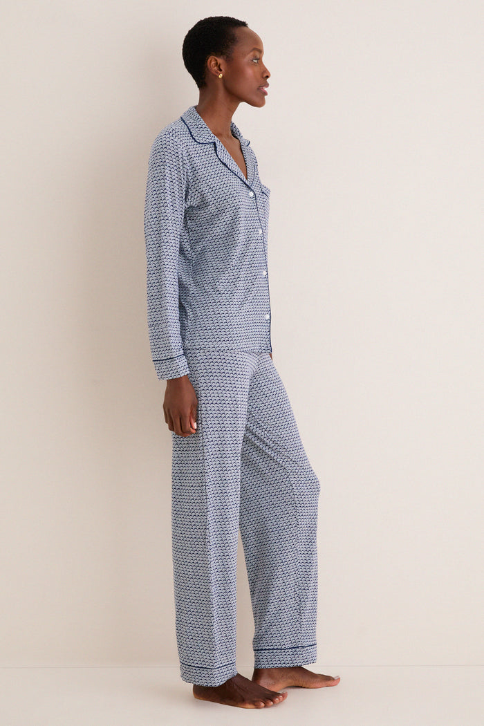 Seashell Navy Gisele Printed Long PJ Set
