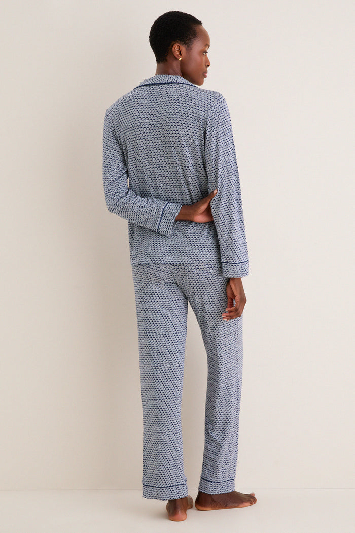 Seashell Navy Gisele Printed Long PJ Set